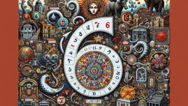Numero 6 della Smorfia napoletana, 'quella che guarda verso terra', per il Capricorno. &copy; Immagine creata con Dall-E