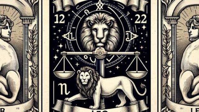 Carta dei tarocchi della Giustizia per il segno Leone. &copy; Immagine creata con Dall-E