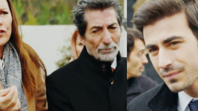 Guzide, Tarik e Dundar in Tradimento &ndash; Screenshot &copy; Canale 5.