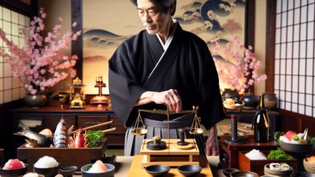 Immagine ispirata a Samurai Gourmet per la Bilancia. &copy; Immagine creata con DALL&middot;E.