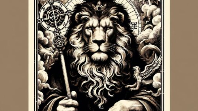 L'Imperatore rappresenta il segno del Leone nel suo viaggio di leadership e autorevolezza. &copy; Immagine creata con Dall-E