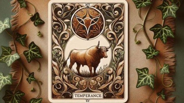Carta dei tarocchi della Temperanza per il Toro. &copy; Immagine creata con Dall-E