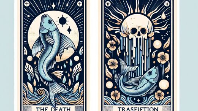 Carta della Morte nei tarocchi, tema della trasformazione per i Pesci. &copy; Immagine creata con Dall-E