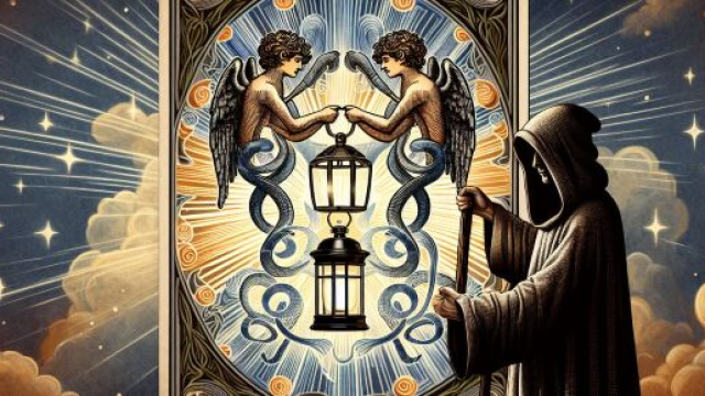 Illustrazione ispirata al segno zodiacale dei Gemelli. &copy; Immagine creata con Dall-E