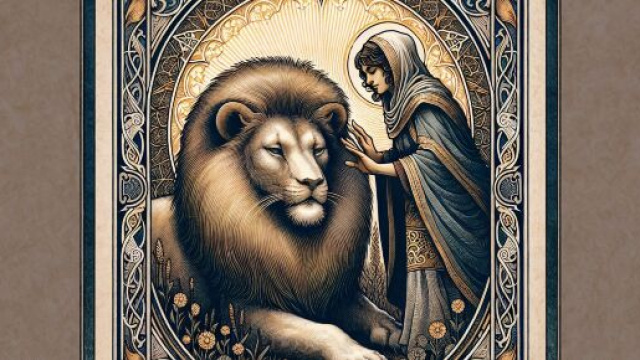 La carta dei Tarocchi della Forza interpretata per il Leone. &copy; Immagine creata con Dall-E