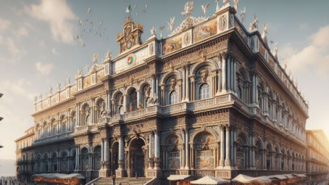 Numero 70 della Smorfia napoletana, 'o palazzo. &copy; Immagine creata con Dall-E