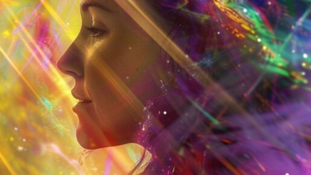 Volto di donna con luci arcobaleno &copy; Immagine di Pixabay