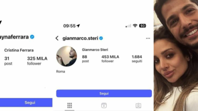 Cristina Ferrara e Gianmarco Steri &ndash; Screenshot &copy; Instagram.