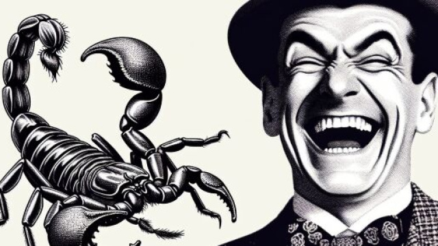 Numero 19 della Smorfia napoletana, 'a resata, per lo Scorpione. &copy; Immagine creata con Dall-E