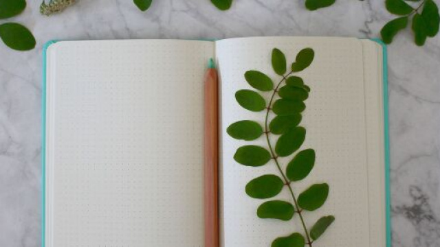 Quaderno con foglie &copy; Immagine di Pixabay.