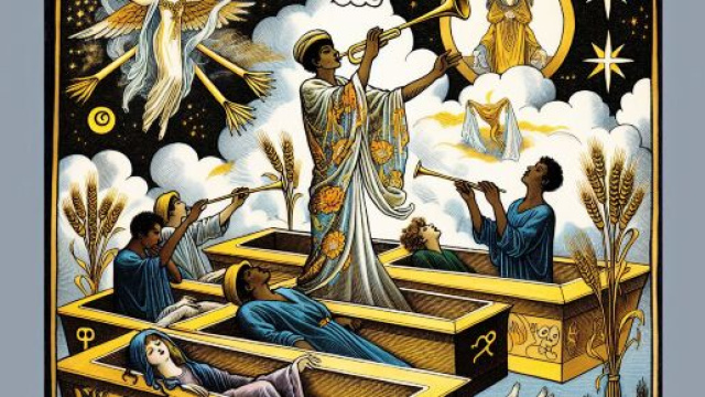 La carta del Giudizio dei tarocchi e il segno della Vergine. &copy; Immagine creata con Dall-E
