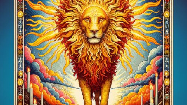 Il Leone e il Sole nei tarocchi. &copy; Immagine creata con Dall-E