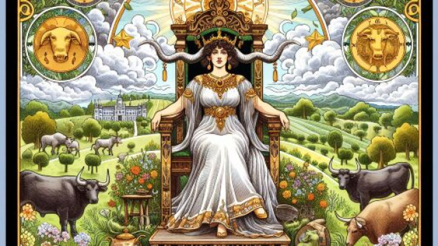 L'Imperatrice guida il Toro verso l'abbondanza e le nuove possibilit&agrave;. &copy; Immagine creata con Dall-E