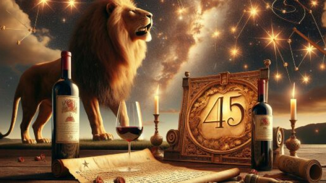 Numero 45 della Smorfia napoletana, 'o vino bbuono. &copy; Immagine creata con Dall-E