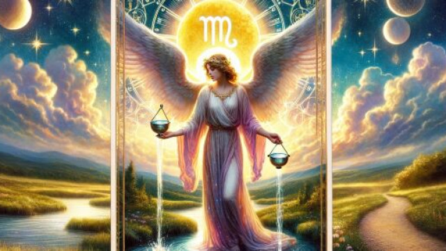 La Temperanza, simbolo di equilibrio e armonia nel segno della Vergine. &copy; Immagine creata con Dall-E