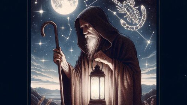 L'Eremita, simbolo di introspezione per lo Scorpione, guida verso la scoperta di s&eacute;. &copy; Immagine creata con Dall-E