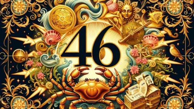 Numero 46 della Smorfia napoletana, 'e denare, per il Cancro. &copy; Immagine creata con Dall-E