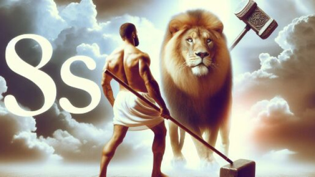 Numero 38 della Smorfia napoletana, 'e mazzate per il Leone. &copy; Immagine creata con Dall-E