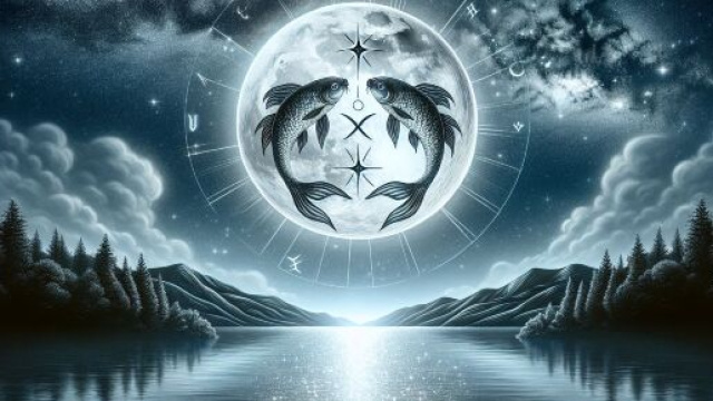 Pesci esplora il mistero con l'arcano della Luna nei tarocchi. &copy; Immagine creata con Dall-E