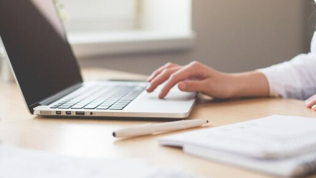 Una persona al computer, tra smart working ed e-learning &ndash; &copy; Pixabay.