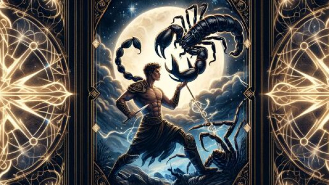 Carta dei tarocchi della Forza associata al segno dello Scorpione. &copy; Immagine creata con Dall-E