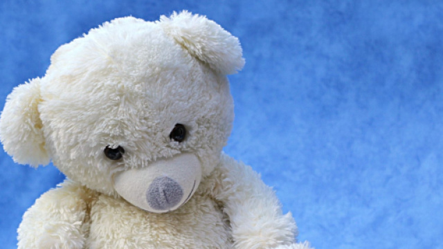 Orsetto di peluche con libro aperto - &copy; Pixabay IA.