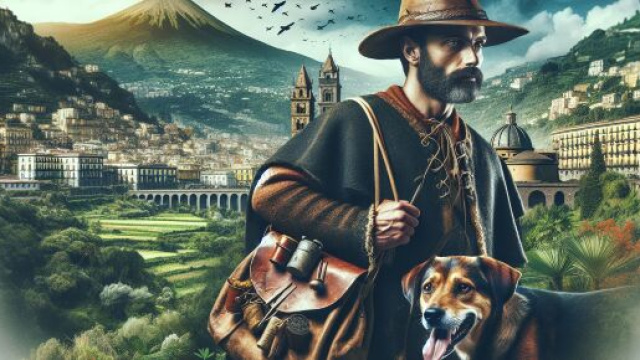 Numero 61 della Smorfia napoletana, 'o cacciatore per i Pesci. &copy; Immagine creata con Dall-E