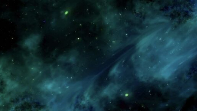 Regione cosmica verde-bluastro con nebulose e stelle lontane &ndash; &copy; Pixabay.
