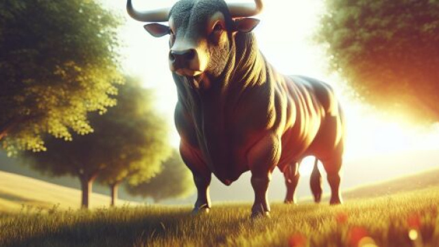 Il Toro guida la giornata con sicurezza e determinazione, offrendo un esempio di stabilit&agrave; per tutti i segni. &copy; Immagine creata con Dall-E