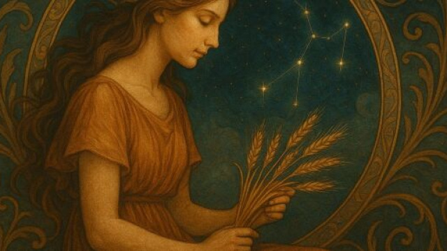 Illustrazione ispirata al segno zodiacale della Vergine. &copy; Immagine creata con Dall-E