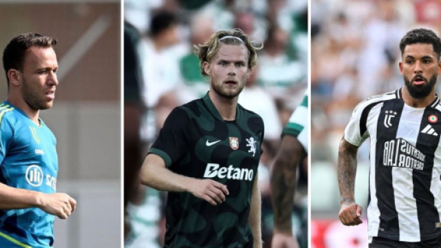 Morten Hjulmand, centrocampista dello Sporting Lisbona. Arthur e Douglas Luiz. Foto &copy; Juventus.