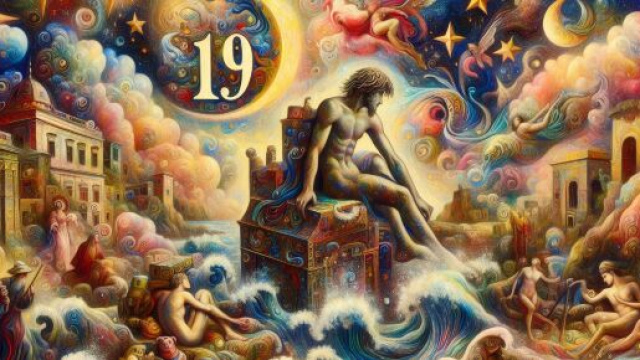 Numero 19 della Smorfia napoletana, 'a risata per l'Acquario. &copy; Immagine creata con Dall-E