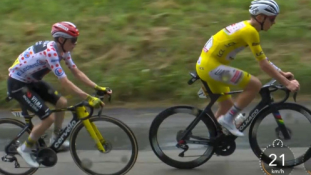 Tadej Pogacar e Jonas Vingegaard - &copy; Screenshot Eurosport