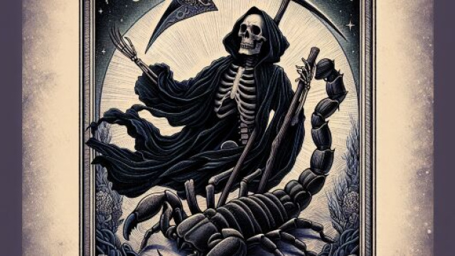 Carta dei tarocchi della Morte e segno dello Scorpione. &copy; Immagine creata con Dall-E