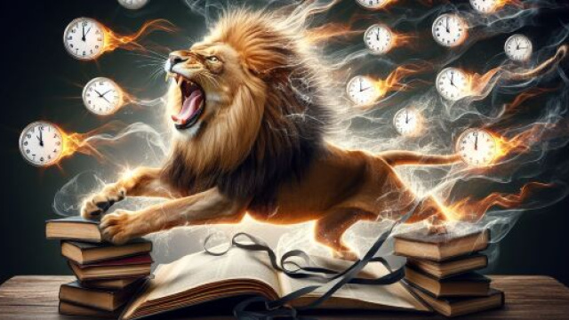 Leone inarrestabile guida la settimana con energia e carisma straordinari. &copy; Immagine creata con Dall-E