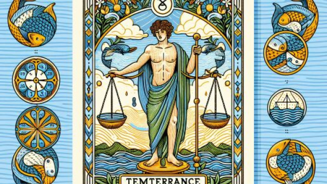 Temperanza dei Tarocchi per il segno Pesci. &copy; Immagine creata con Dall-E