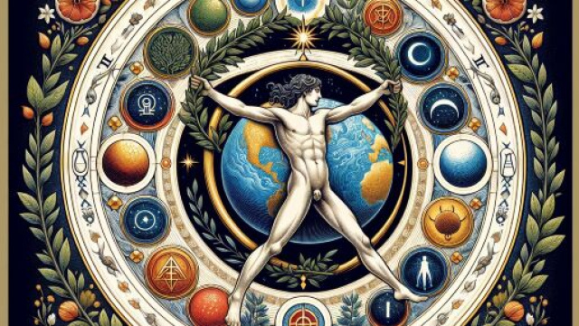 Carta dei Tarocchi Il Mondo per la Bilancia. &copy; Immagine creata con Dall-E