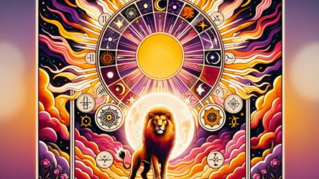 Il Sole, una delle carte dei tarocchi, simboleggia la vitalit&agrave; e l'illuminazione per il Leone. &copy; Immagine creata con Dall-E