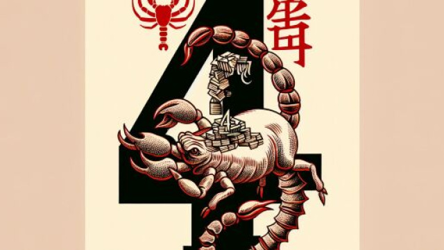 Numero 4 della Smorfia napoletana per lo Scorpione, 'o puorco. &copy; Immagine creata con Dall-E