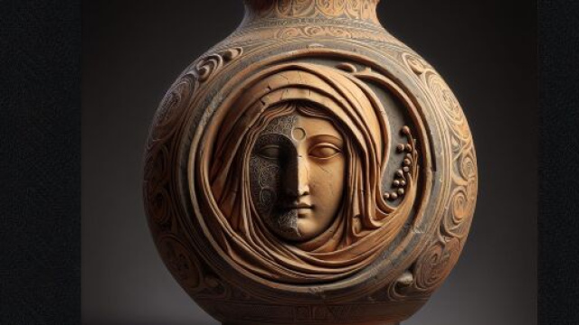 Numero 7 della Smorfia napoletana, Vergine col vaso di creta. &copy; Immagine creata con Dall-E