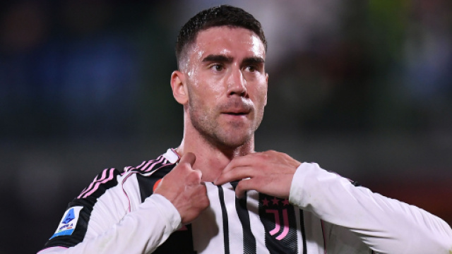 Dusan Vlahovic in un match con la Juventus in Serie A &copy; X - JuventusFC