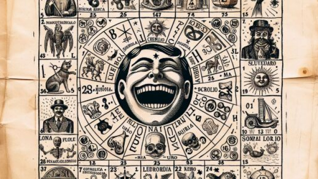 Numero 19 della Smorfia napoletana, 'a risata, per il Sagittario. &copy; Immagine creata con Dall-E