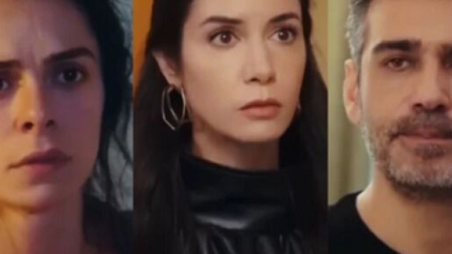 Sarp, Bahar e Piril de La forza di una donna &ndash; Screenshot &copy; Canale 5.