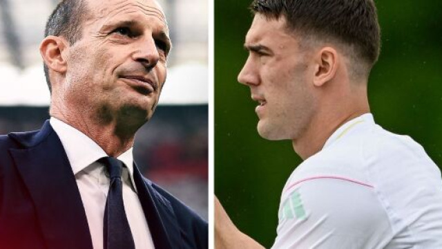 Massimiliano Allegri e Dusan Vlahovic &copy; Juventus FC