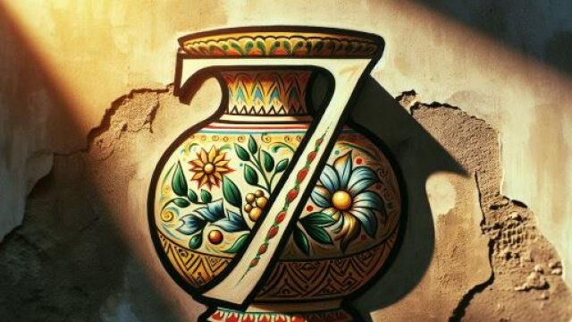 Numero 7 della Smorfia napoletana, 'o vasetto. &copy; Immagine creata con Dall-E
