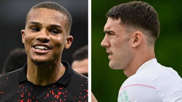 Malick Thiaw e Dusan Vlahovic &copy; AC Milan e Juventus FC