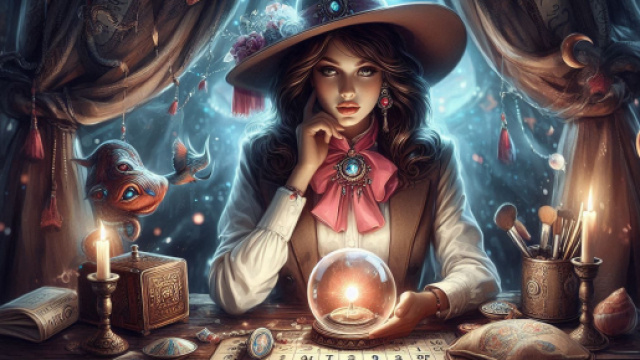 Donna consulta sfera di cristallo &copy; AI Copilot.