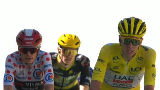 Jonas Vingegaard e Tadej Pogačar &copy; Screenshot Eurosport.