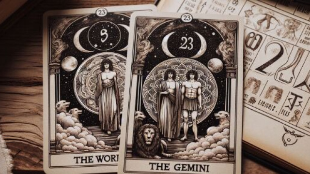 Tarocchi del Mondo per i Gemelli nell'oroscopo del 23 agosto. &copy; Immagine creata con Dall-E