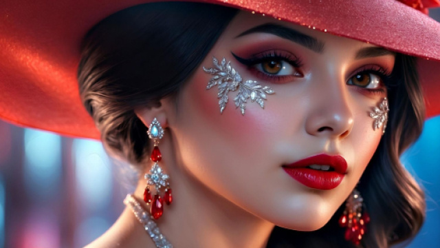 Una donna con un grande cappello rosso &ndash; &copy; Pixabay / IA.